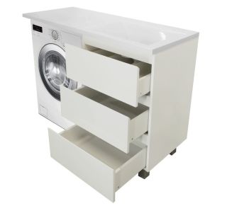 Напольная тумба с раковиной Эстет Dallas Luxe ФР-00002912 П 140см три ящика белый